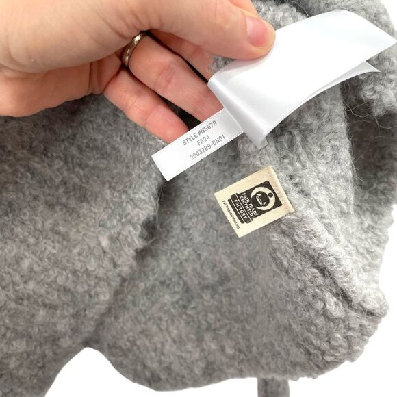 NEW Madewell Wool-Alpaca Blend Bouclé-Knit Oversized Sweater Size S grey soft - Picture 9 of 10